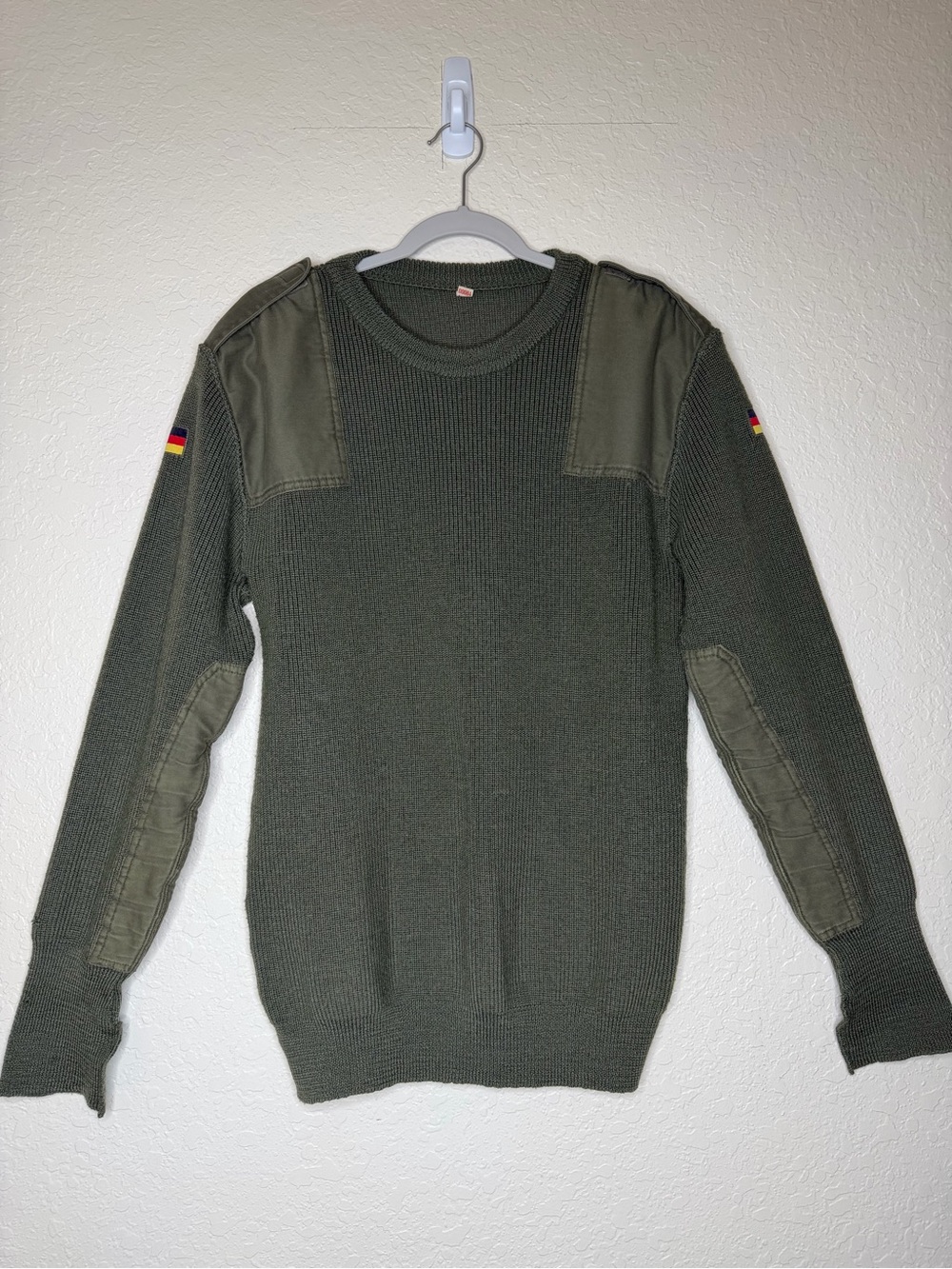 Vintage Wubken Olive German military Wool Sweater size 52/L